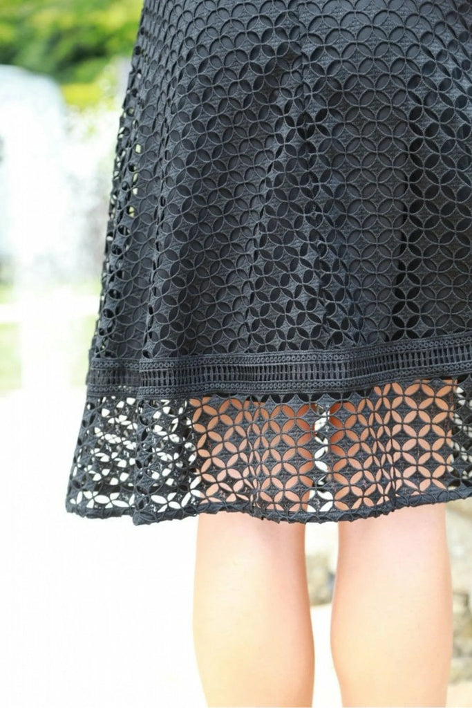 Black Fit And Flare Guipure Lace Dress Double Second