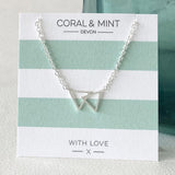 Coral And Mint Double Triangle Necklace
