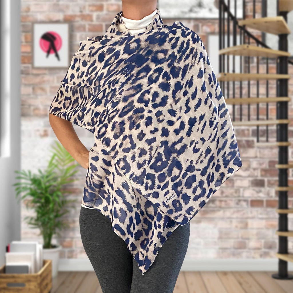 Marbled-Leopard Shawls Fashion Tight