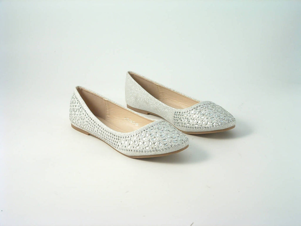 Glitz Shoes Divine Diamante Flat Ballerina Shoes Glitz Shoes