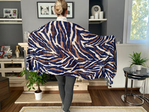 Eyfel-Zebra Patterned Shawls Fashion Tight