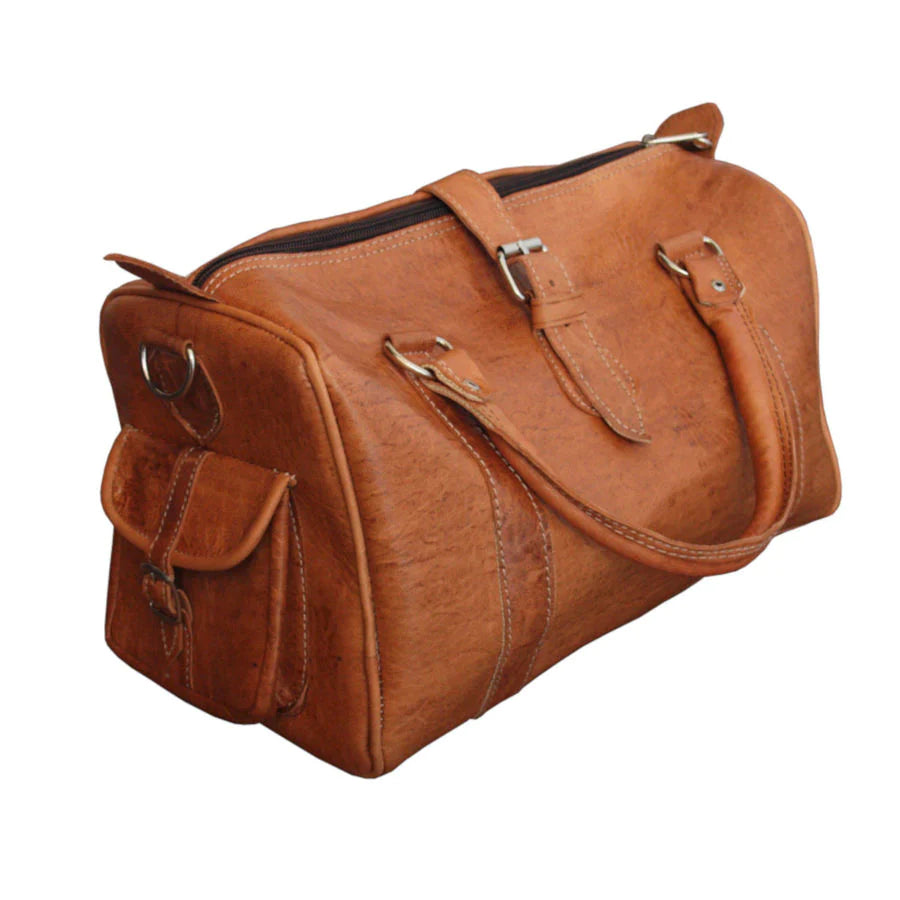 The Rabat Bowling Bag - Tan Berber Leather