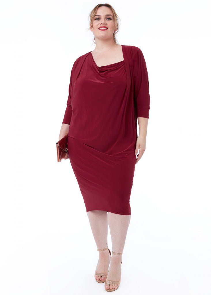 goddiva one shoulder asymmetric midi dress reviews Elegant One Shoulder Midi Dress with Dramatic Sleeve 40033