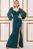 Goddiva Chiffon Sleeve Thigh Split Maxi Dress