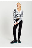 Liquorish Fluffy Black And White Cardigan