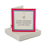 Coral And Mint Cherish Card - Heart Necklace