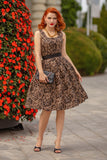 Dolly And Dotty Vintage Inspired Leopard Print Swing Dress