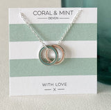 Coral And Mint Double Eternity Necklace - Turquoise Coral