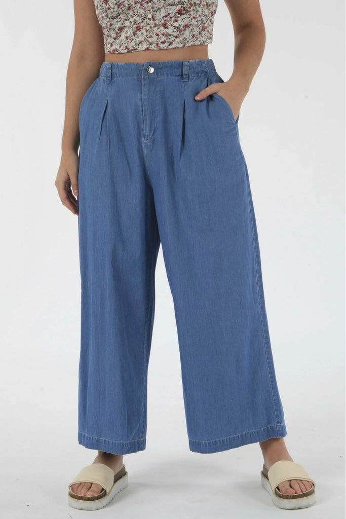 Blue Chambray Pants Double Second
