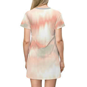 Tie Dye Mud Colour Print T-Shirt Dress Bynelo