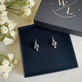 Wisteria London Orion Navy Silver Planet And Star Earrings