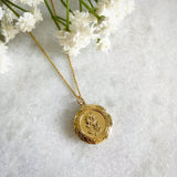 Wisteria London Maria Gold Flower Locket