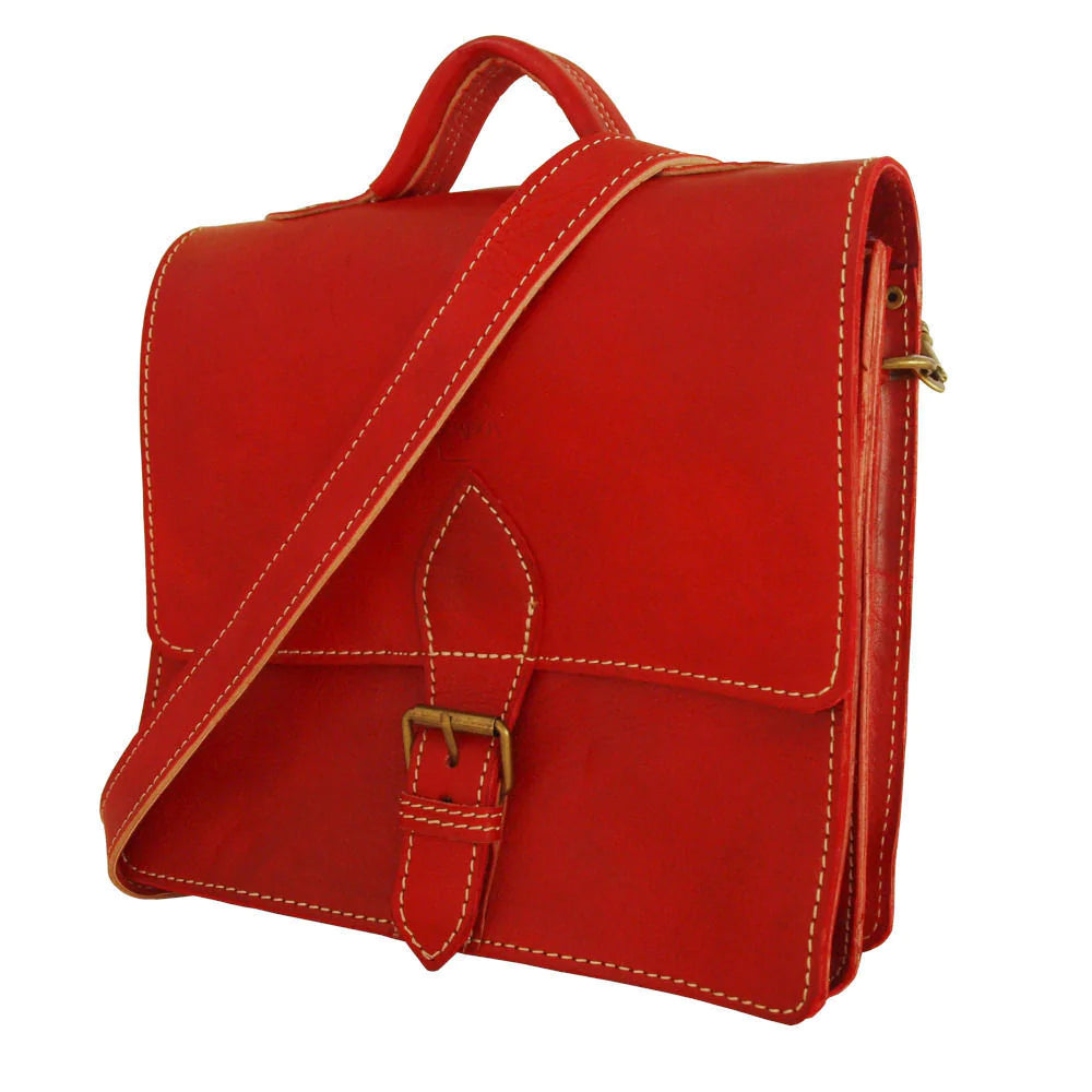 The Casablanca Mini Satchel - Red Berber Leather