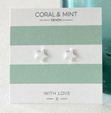 Coral And Mint Silver Sparkle Stars