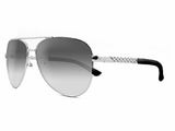 Ruby Rocks Silver 'dominica' Aviator With Embossed Temple
