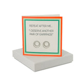 Coral And Mint Repeat Card - Double Circle Earrings