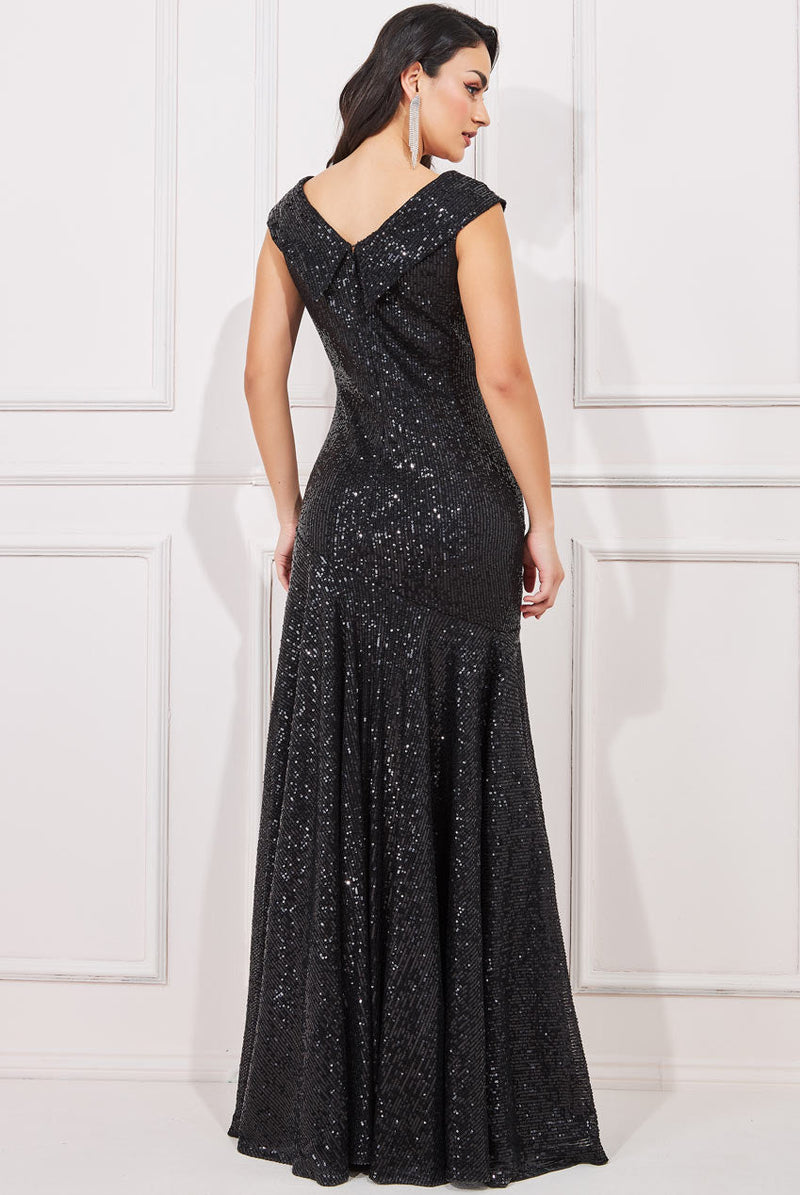 Bardot Sequin Pleated Maxi Dress Goddiva