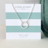 Coral And Mint Silver Eternity Necklace