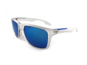 East Village Sporty 'putney' Square Clear Sunglasses With Blue Mirror Len East Village