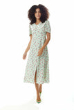 Liquorish Gingham Floral Midi Dress In With Lace