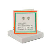 Coral And Mint Flowers Card - Shell Earrings