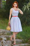 Dolly And Dotty Vintage Inspired Blue Striped Swing Dress