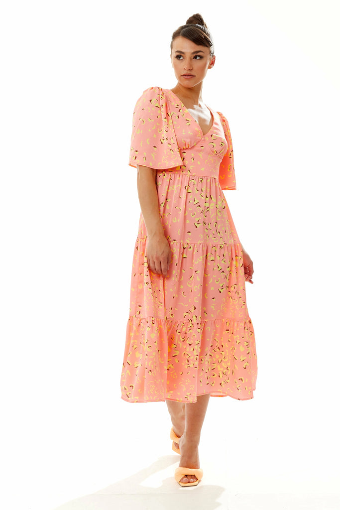 liquorish a line lace detail midi dress in floral print Midi Dresses Liquorish Online