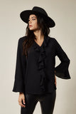 Hoxton Gal Oversized Top With Frilled Front