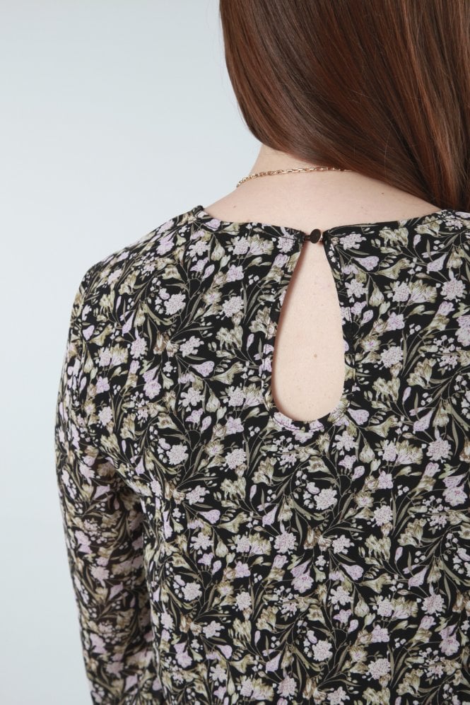 Floral Printed Wrap Top Double Second