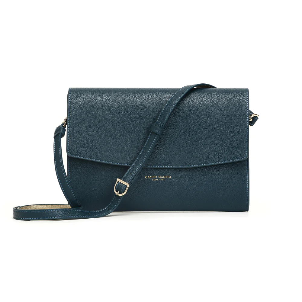 Clutch With Removable Crossbody Strap Renee Petrol Green CAMPO MARZIO