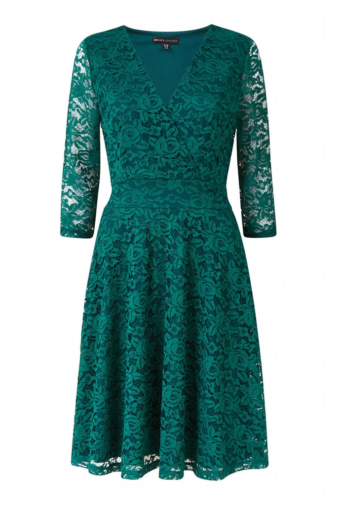 Mela London Green Lace Skater Dress Tradegala Mela London Green Lace Skater Dress Tradegala