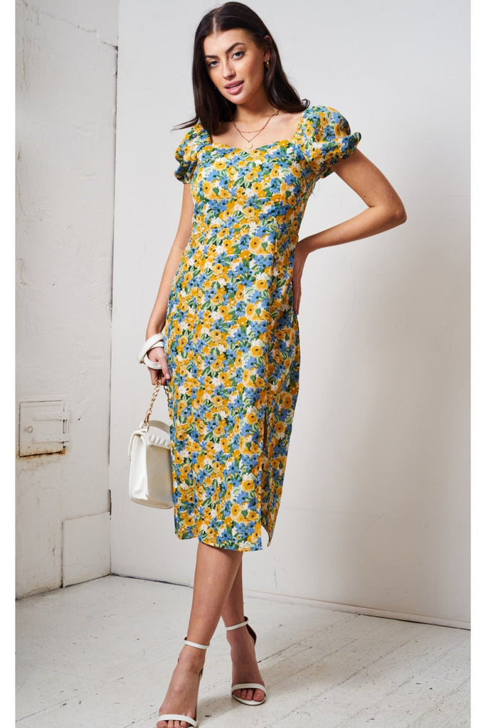 yellow floral short sleeve dress Amazon.com: EFJONE Summer Dresses for Women 2023 Square Neck Floral Print Shirred Ruffle Hem A Line Dress Short Sleeve Mini Dress : Clothing, Shoes & Jewelry