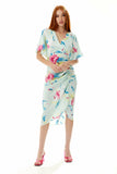 Liquorish Midi Wrap Dress With Floral Print In Mint Green