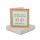 Coral And Mint Fabulous Card - Double Circle Earrings