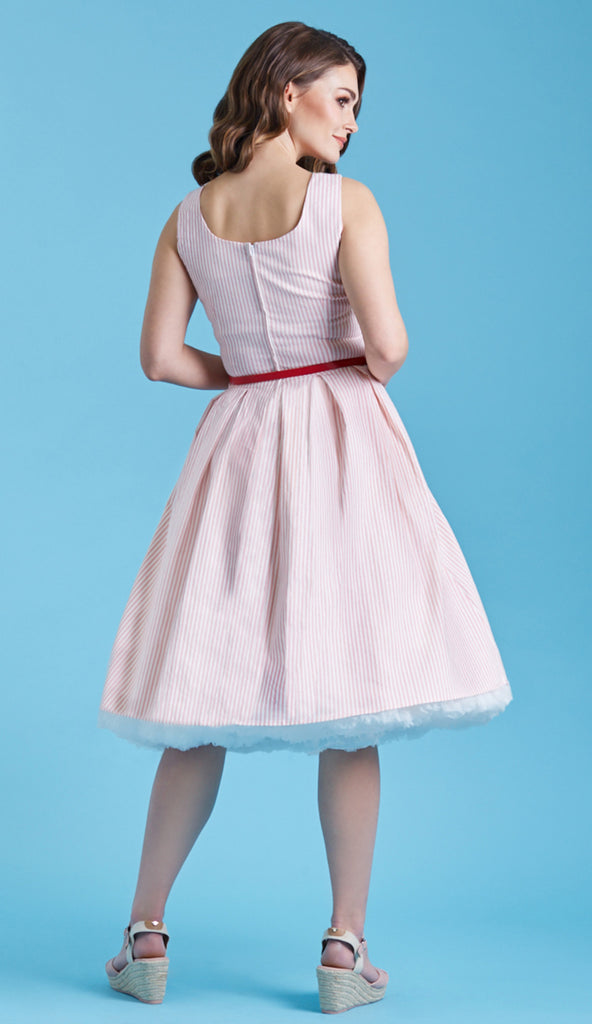 Dolly Dotty Amanda Pink Striped Swing Dress Tradegala