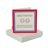 Coral And Mint Best Friends Card - Double Circle Earrings