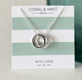Coral And Mint Double Eternity Necklace - Black And White