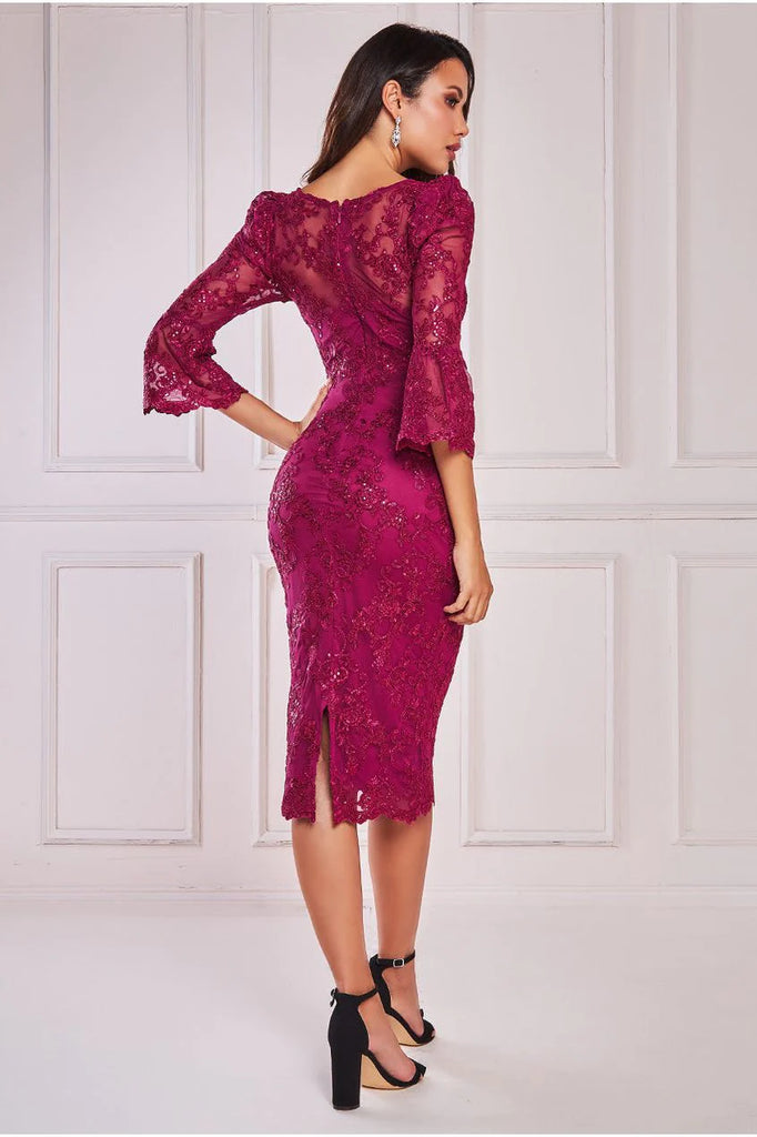 Goddiva Scallop Lace Midi Tradegala Goddiva Scallop Lace Midi Tradegala