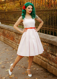 Dolly And Dotty Vintage Inspired Pink Striped Swing Dress