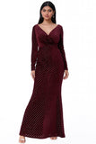 Goddiva Velvet Stripe Maxi Dress