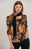 Love And Joy London Shawl Detailed Floral Print Blouse