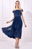 Goddiva Bardot Sequin & Lace High Low Midi Dress